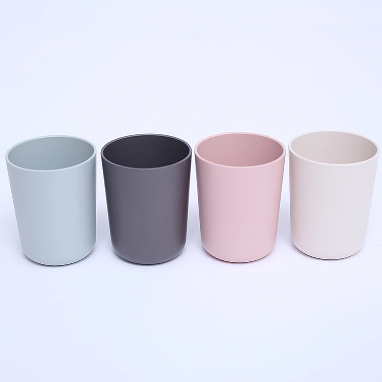 Wholesale/Supplier Reusable Biodegradable Coffee Cup Wheat Straw Plastic Cup Set for Picnic