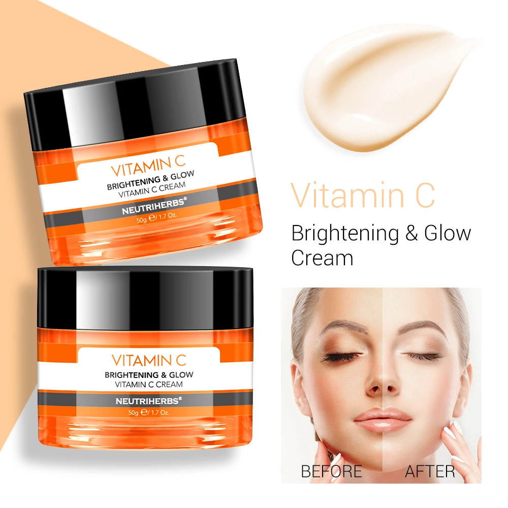 Creme facial de vitamina C para clareamento, branqueamento e iluminação da pele, por atacado de marca própria.