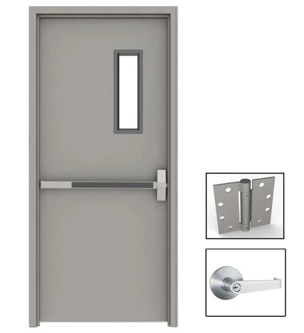 Strong Galvanized Steel Material Fireproof 90 Minutes Rated Fire Resistance Time Door