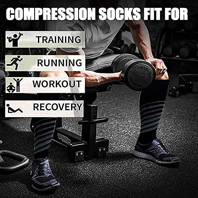 1/3/4 Pairs Compression Socks 20-30 Mmhg Soccer Football Stockings Knee High Thigh Golf Tube Socks Outdoor Running Fitness Socks