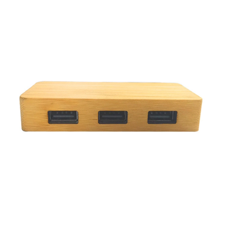 El bambú y madera multifunción USB HUB USB 3 en 1 Ampliación del Puerto Dock Sub-Hub Typec