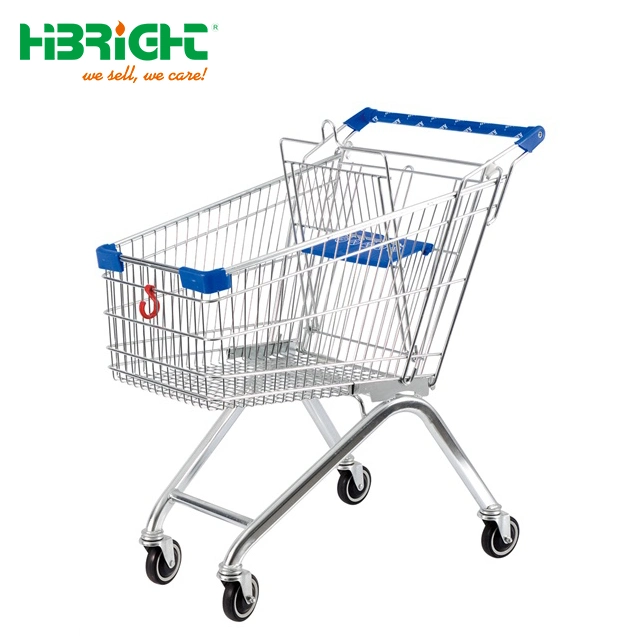 High quality/High cost performance  Universal Wheels 210L Metallic Supermarket Shopping Trolley Cart