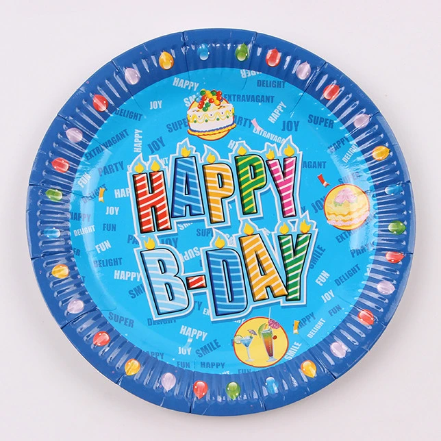 Becol Hot Sale Cartoon Paper Plate 9 Inch Paper Plate Disposable Tableware