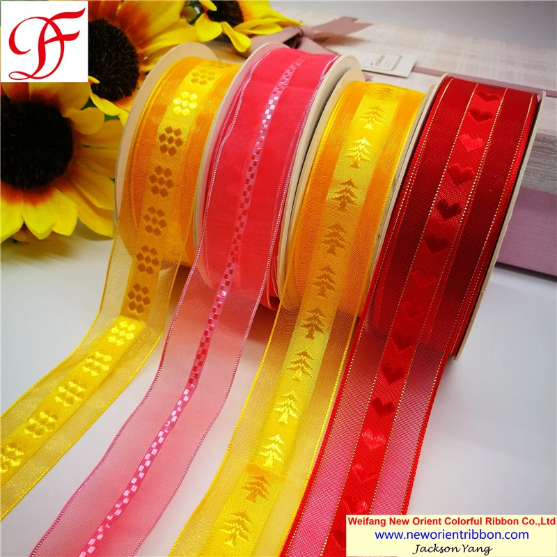 Top and Stable Quality of Organza Ribbon with Stripes at Most Competitive Price for Gifts/Wrapping/Holiday/Decoration/Garment Directly From Leading Factory in C