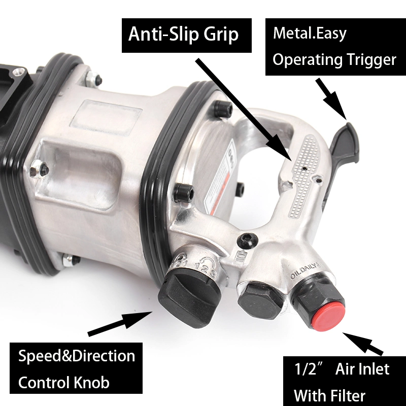 98805p Heavy Duty Industrial 1" Pinless Air Impact Wrench