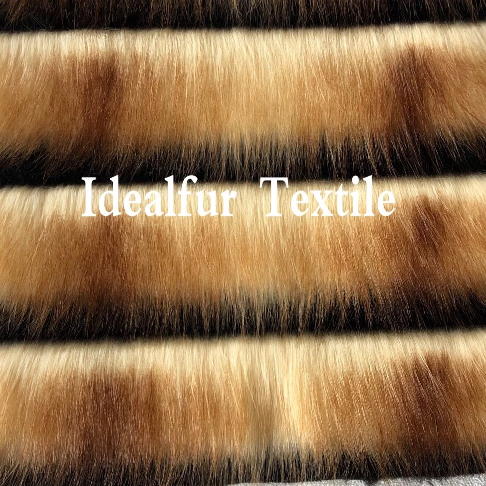 Dos de jacquard color de pelo corto Tip-Dyed Fake Fur Mapache