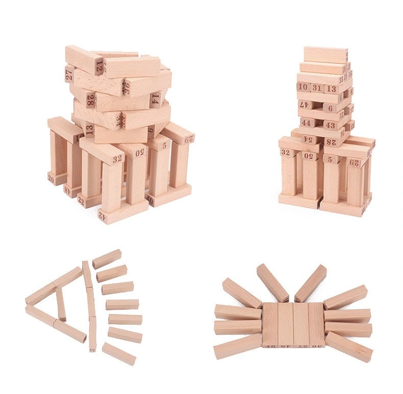 Popular Wooden Building Blocks Numbers Stacking Educational Toys