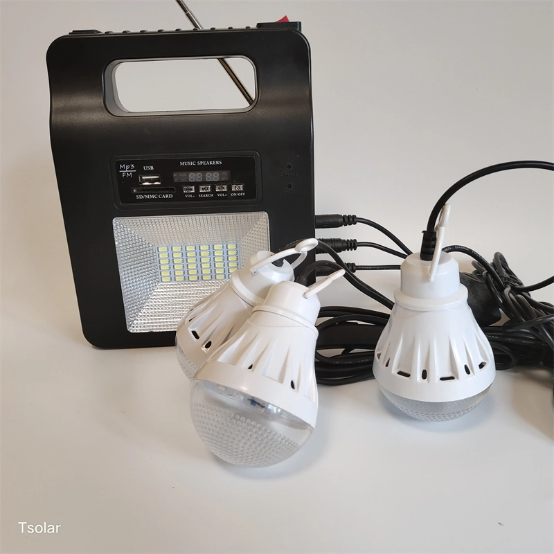 Solar Energy Lighting System 10W Mini Solar Lighting Kits with Radio FM and MP3 Mobile Charger Function