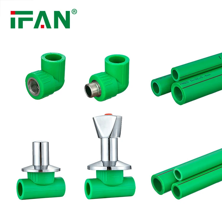 Ifan High quality/High cost performance  Green Conceld Chrome Plated PPR Gate Valve Brass Core PPR Valve Water Tube Fittings