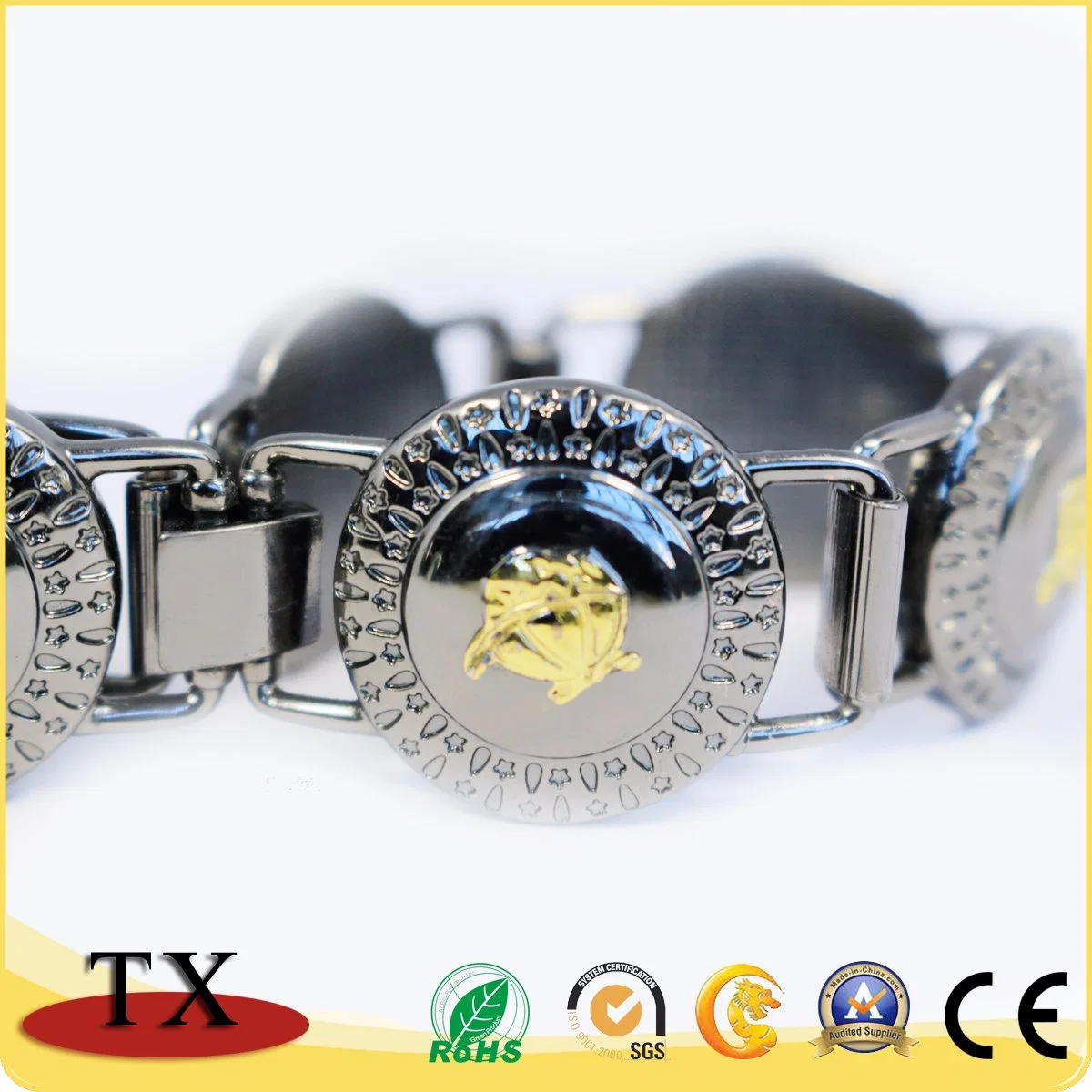 Customized Antique Black Metal Bracelet for Souvenir