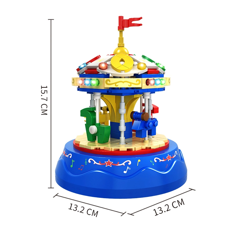 WOMA Toys OEM ODM Spin Music Box Karussell Bausteine Bricks Spielzeug Set für Kinder Geburtstag Weihnachtsgeschenke Jouet Startseite Einrichtung