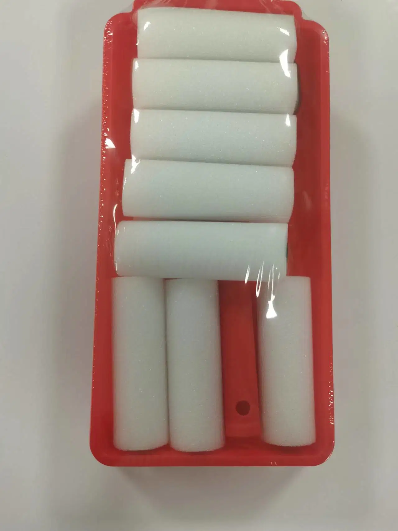 Yunxiao 10 PCS 4 Inch Foam Mini Roller Paint Tray Set+European Style Rubber Handle+7" Tray