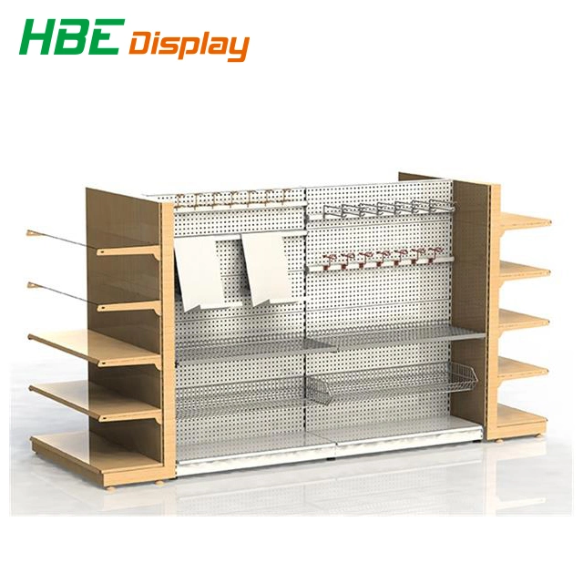 Double-Side Adjustable Gondola Advertising Display Supermarket Shelf for Hypermarket