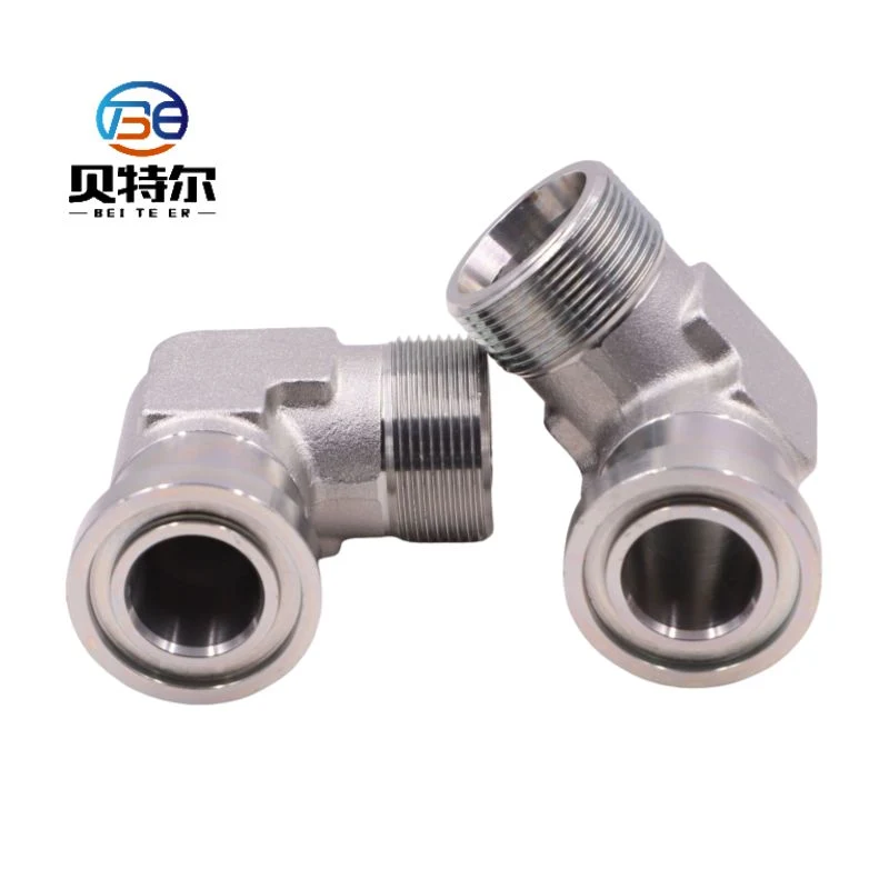 Stainless Steel 90deg Metric Male Bite Type /SAE Flange 6000psi Series