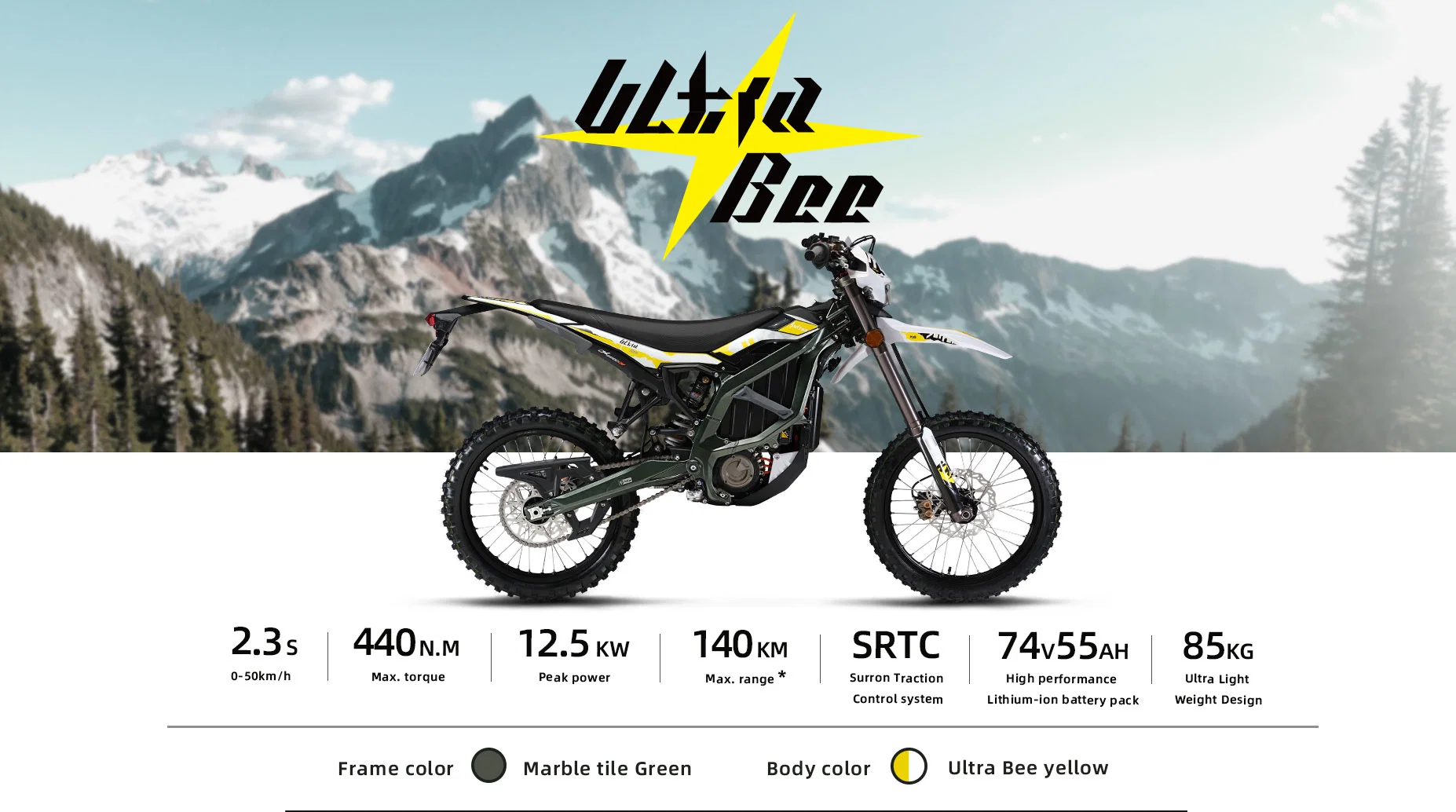 Original Sur Ron 2024 Ultra Bee Electric Dirt Bike Motorbike off Road Electric Motor Dirt Bicycle Ebike