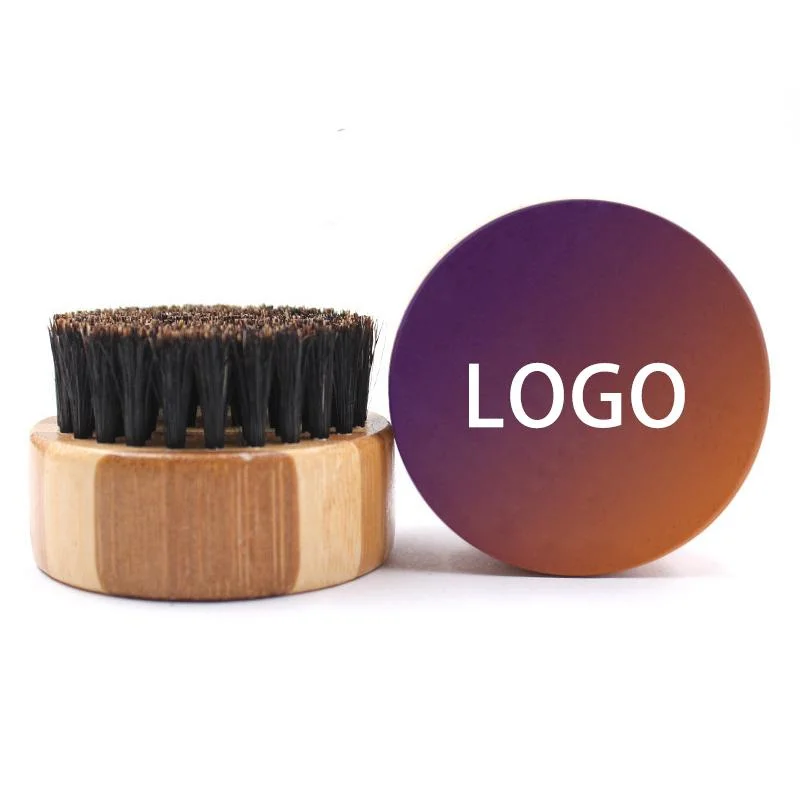 Brosse à poussière noire avec logo personnalisé 100% naturelle en bois noir Brosse à raser en poils de sanglier pour hommes Brosse à barbe en poils de cheveux.