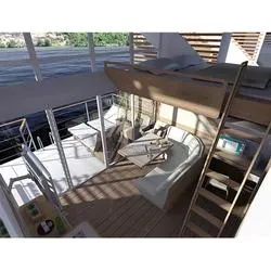 Prefab Container Hotel on Water Floating Hotel Houseboat Mobile Modular Home Tiny House