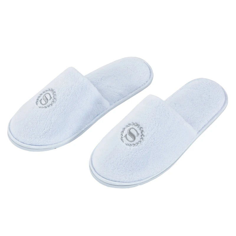 High quality/High cost performance White Open Toe Embroidery Logo Hotel Slippers for Hotel Guestroom Pantoufle Jetable Ciabatta Da Hotel