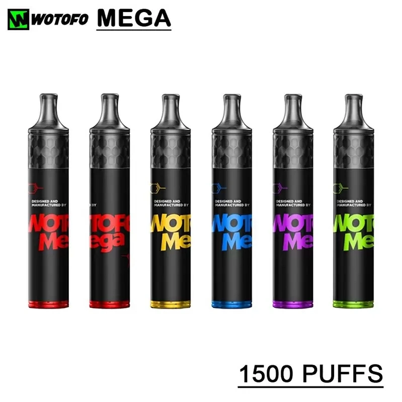 Genuine Vape Wholesale E Cigarettes Wotofo Mega Disposable Ecigarettes 1500puffs Vape Device 5ml Pods Refilled Different Colors OEM Vs Puffs Bar XXL