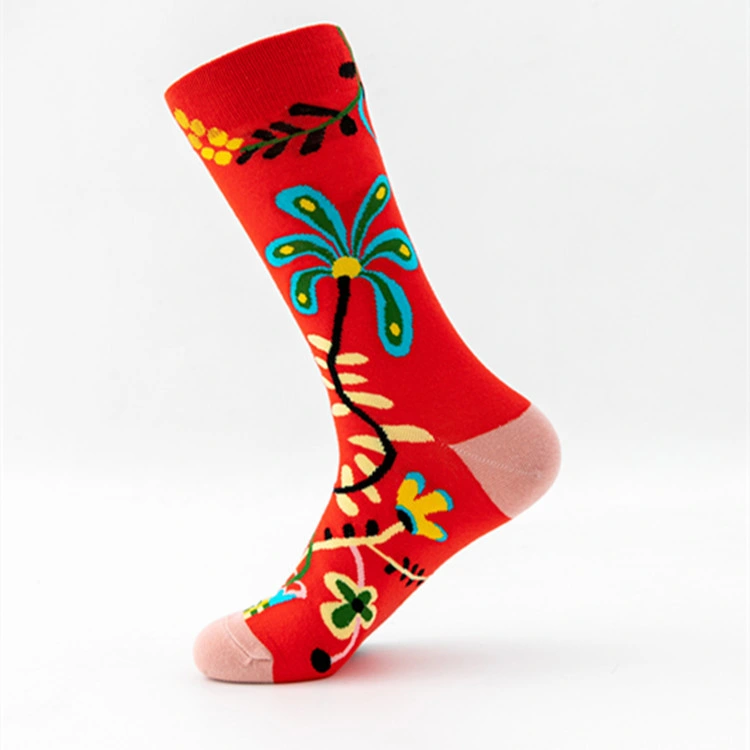 Wholesale/Supplier High quality/High cost performance  Breathable Jacquard Sockscolorful Beautiful Flower Patterned Men Socks