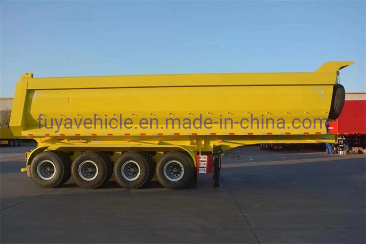 Heavy Load 3-Axles Carbon Steel U Type Dump Truck Semi Trailer