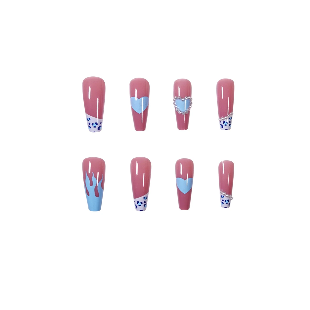 Embroider Press on Nails Art Gel Polish Acrylic False Nails Tips