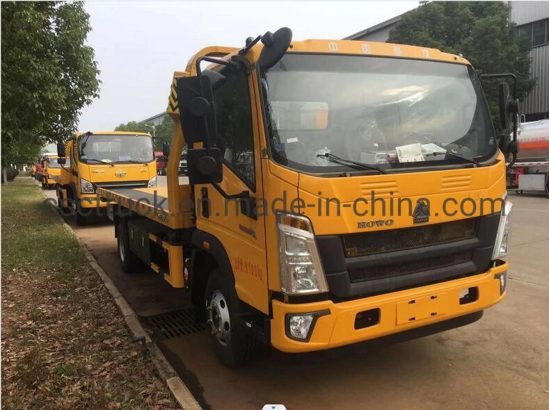 Sinotruk HOWO 4X2 3tons Flatbed Tow Truck 5tons Emergency Wrecker Truck for Sale