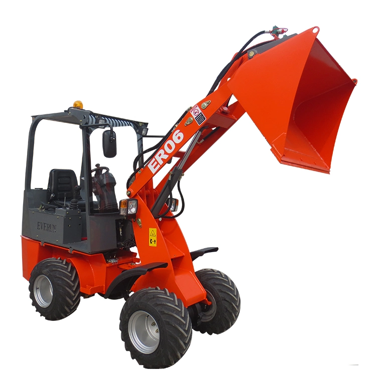 Everun Er06 0.6 Ton China Farm Small Garden Bucket Shovel Loaders Mini Wheel for Sale