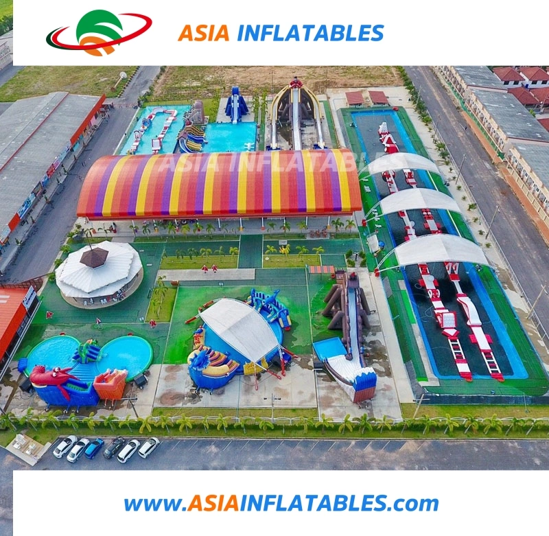 Giant Inflatable Land Pool Amusement Water Park with Slide