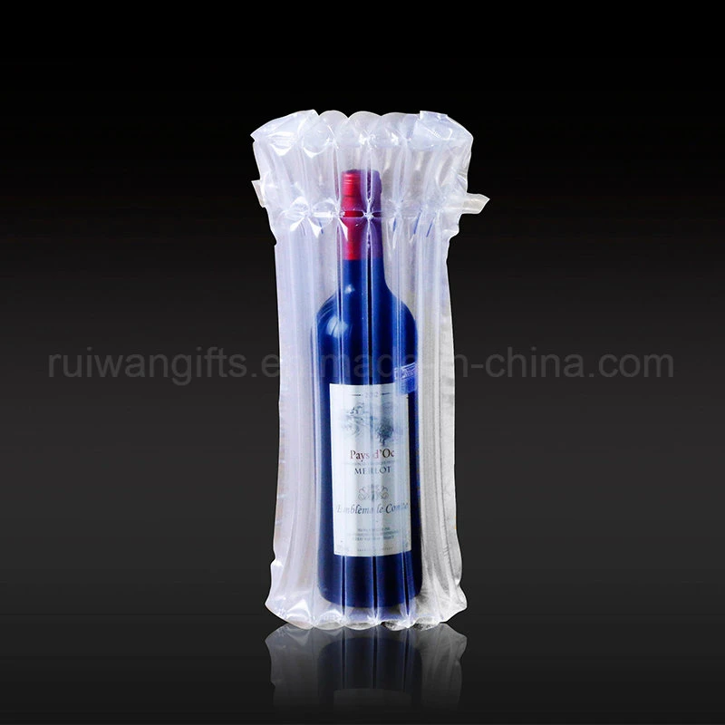 70um columna inflable bolsa de aire para el embalaje de la botella de vino tinto