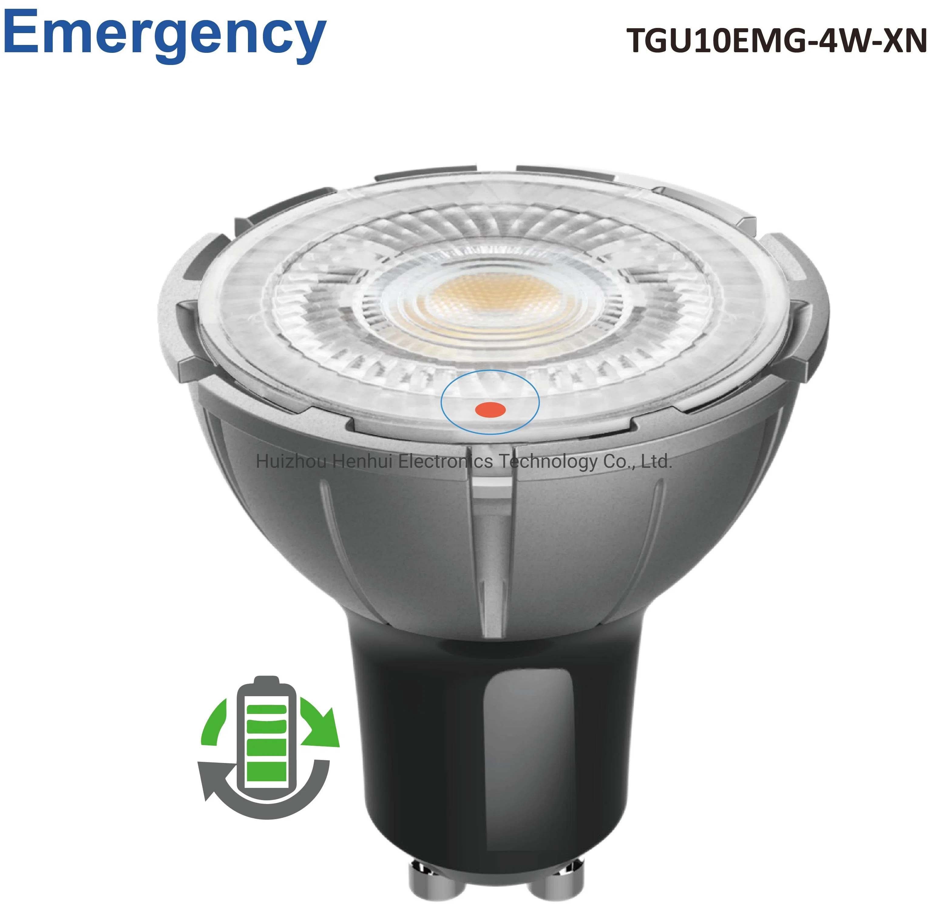 Margen anterior y posterior GU10 3000K iluminación LED regulable de emergencia