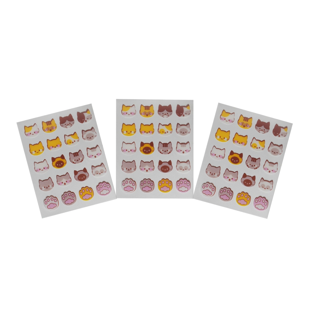 Original made Cute Cat Face Design Hydrocoloid Acne Pimple Patch 20 puntos por hoja curación de manchas faciales