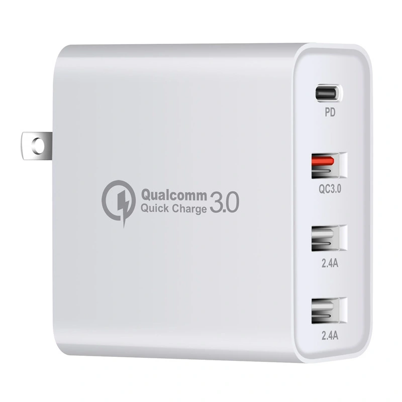 4 منافذ شاحن سريع QC 3.0 بقدرة 48 واط شاحن USB محمول شاحن USB Wall PD منفصل خاص بـ AU/UK/EU/US Plug Travel