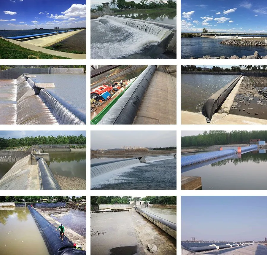 T003 Projet de conservation de l'eau Chine Bon Prix Barrage gonflable en caoutchouc pour l'eau de rivière / Barrage gonflable en caoutchouc étanche / Écluse / Porte de déversoir