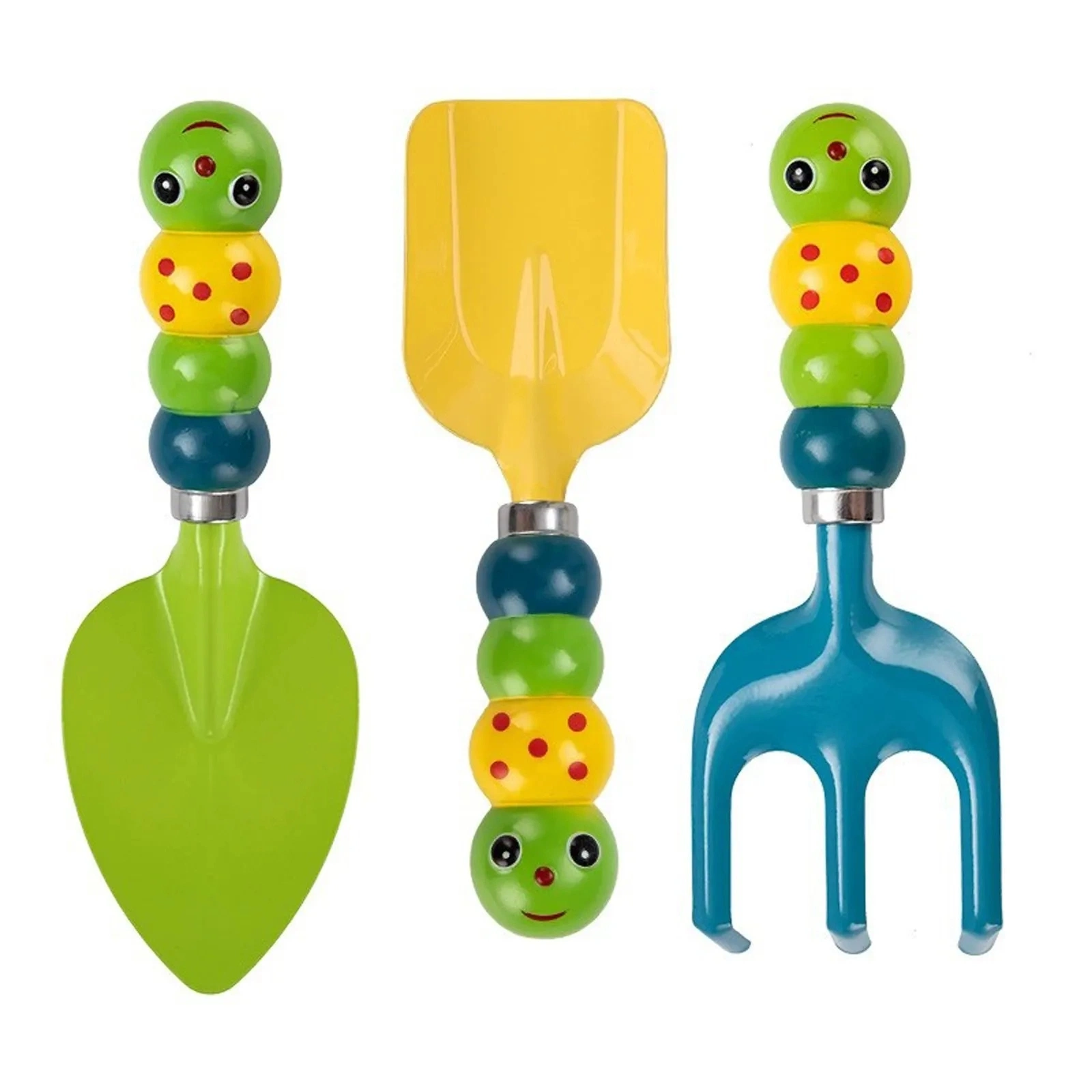 Gardening Tool Set Small Shovel Set with Caterpillars Shape Handle Trowel Rake Shovel Growing Succulent Vegetables for Children