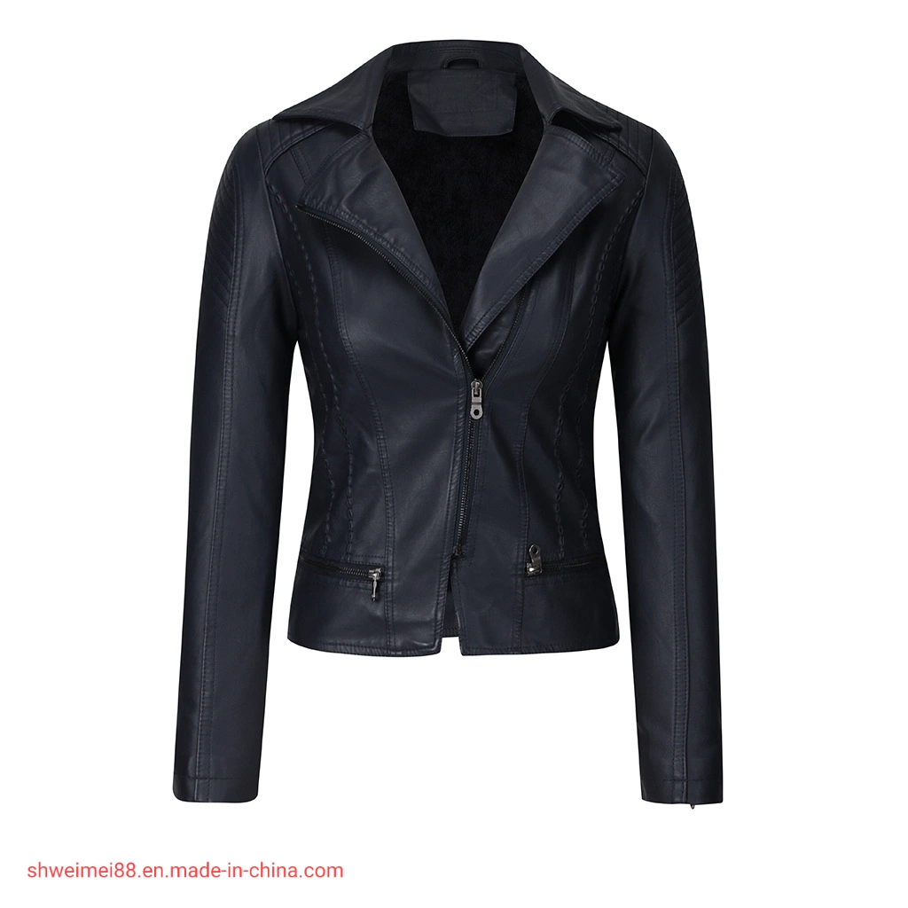 Wholesale/Supplier Outerwear Jackets Women's Winter Coat Black Faux Leather Jacket Tactical Jacket Trench Coats Wholesale/Supplier Apparel Leisure Wear Plus Size Shearling Coats