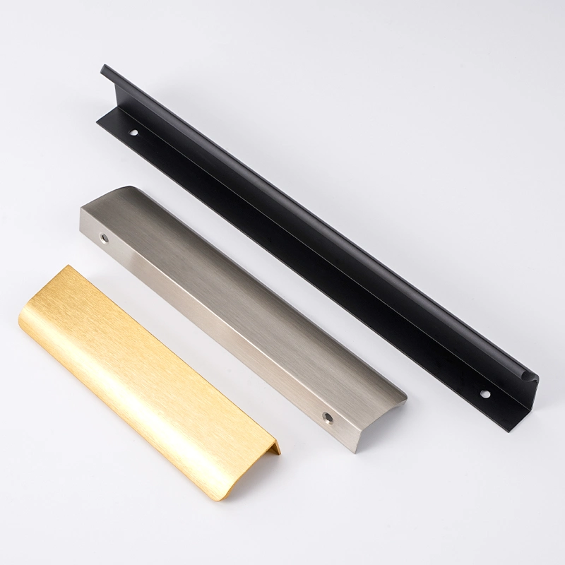 New Style Simple Style Aluminum Concealed Handles Furniture Handle Cabinethandle Black Door Handle Cabinet Pull Drawer Pulls