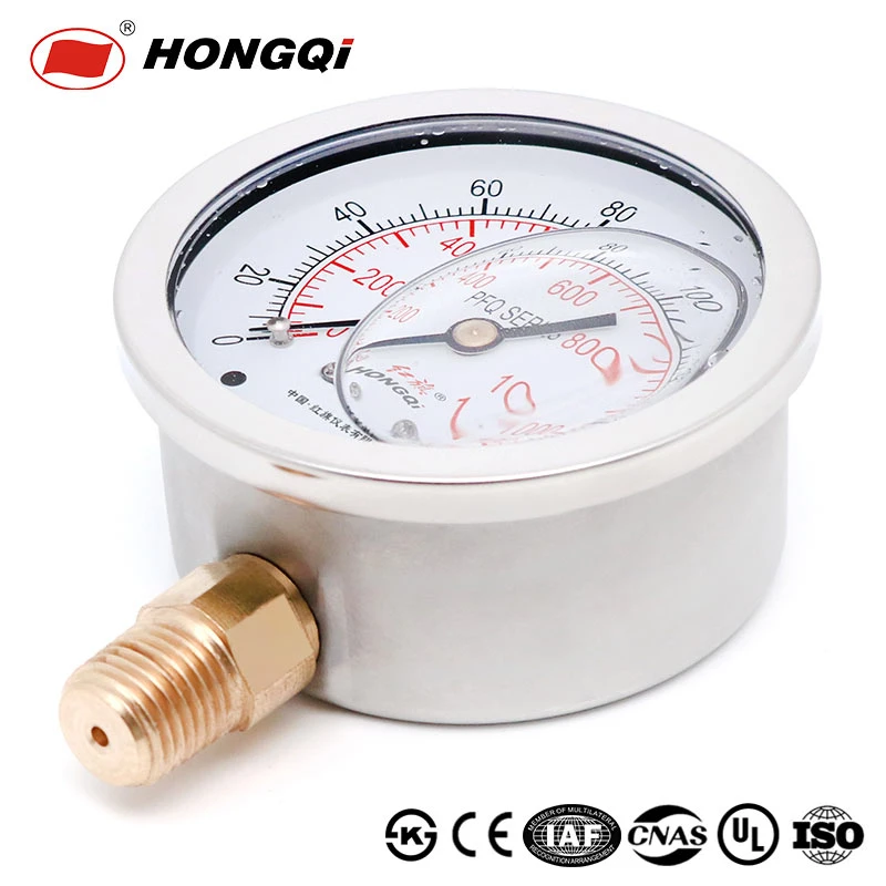 Stainless Steel Glycerine/ Silicone Oil Filled Pressure Gauge for Air Compressor