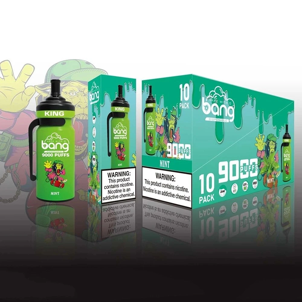 Bang King 9000 choux avec 16 parfums E-cigarette liquide pré-remplie Stylo jetable à tête de fleur en forme de singe Bang XXL