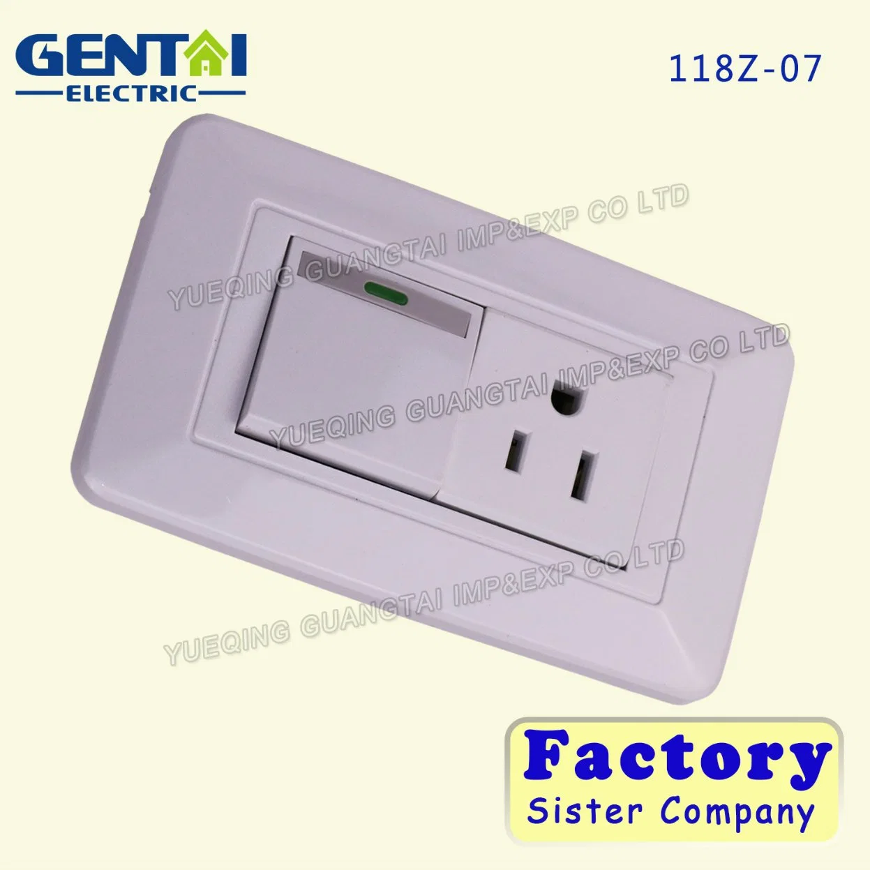 South American 1 Gang 3 Pin Wall Switch & Socket for Home