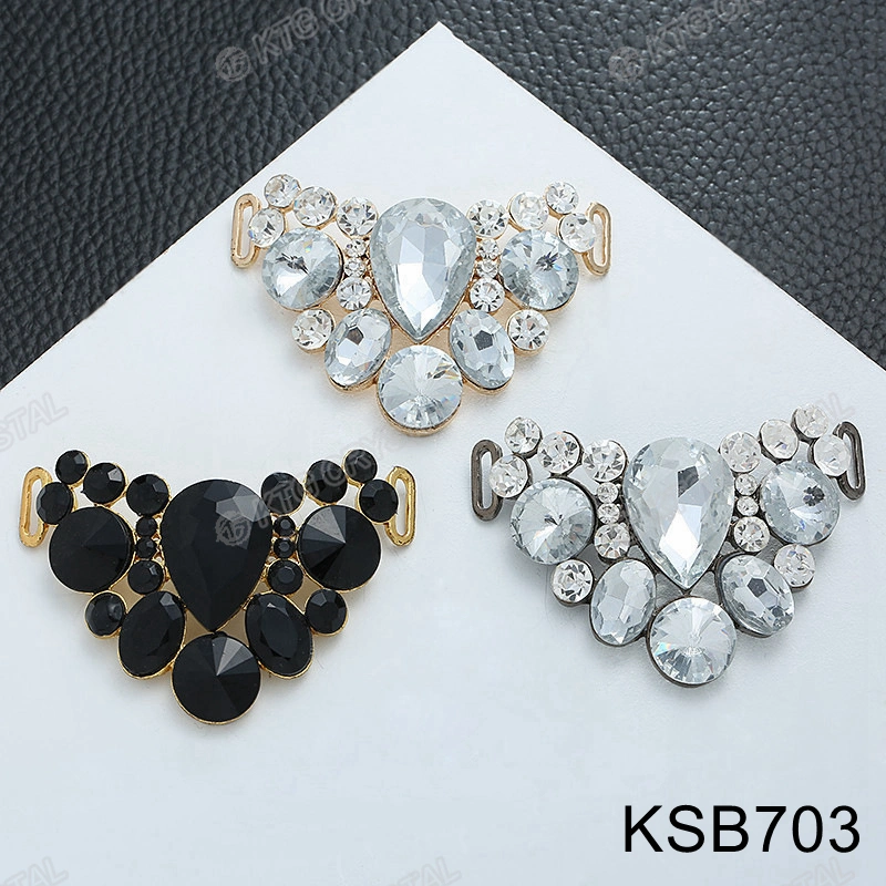 Glass Rhinestones Sandal Accessories Shoes Clips Flower, Slip on Flat Shoe Flower