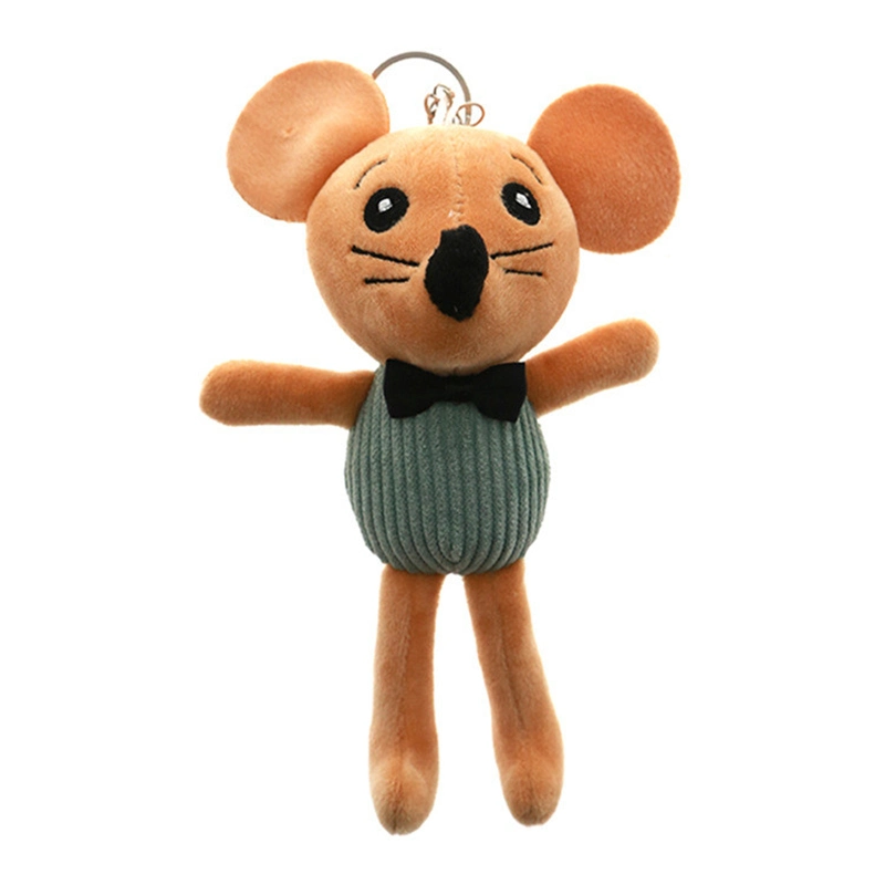 Color Customized 15cm Lovely Soft Stuffed Animal Pendant Plush Keychain Mouse