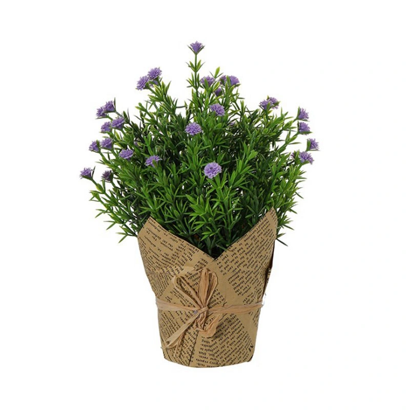 Fake Potted Lavender Flower Plant for Table Decoration