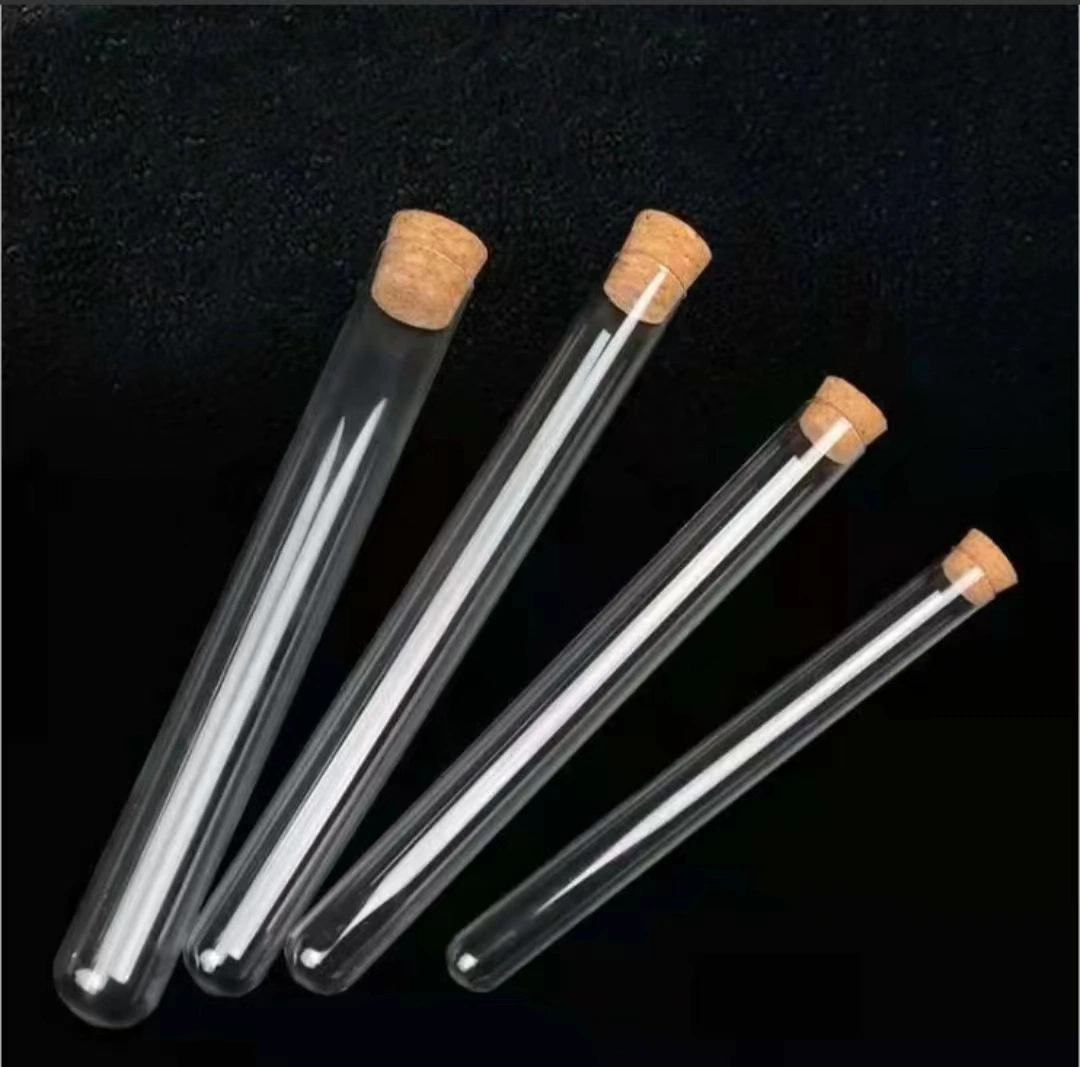 Hot Sale Transparent Chemistry High Borosilicate Glass Test Tube with Cork Stopper
