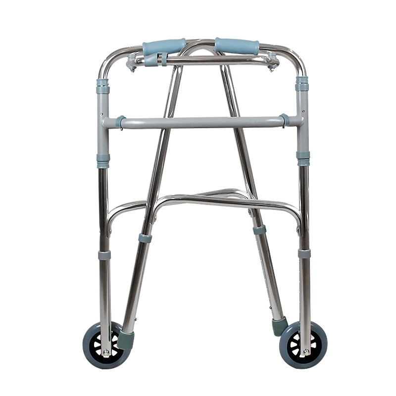 Andador plegable de aluminio de productos médicos con bastidor de altura ajustable