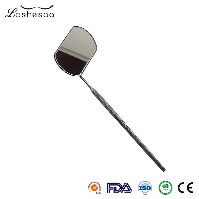 Mengfan High quality/High cost performance Stainless Steel Eyelash Inspection Mirror China Eyelashes Makeup Tool Handle Supplier Wholesale/Supplier Round Shape Eyelash Mirror