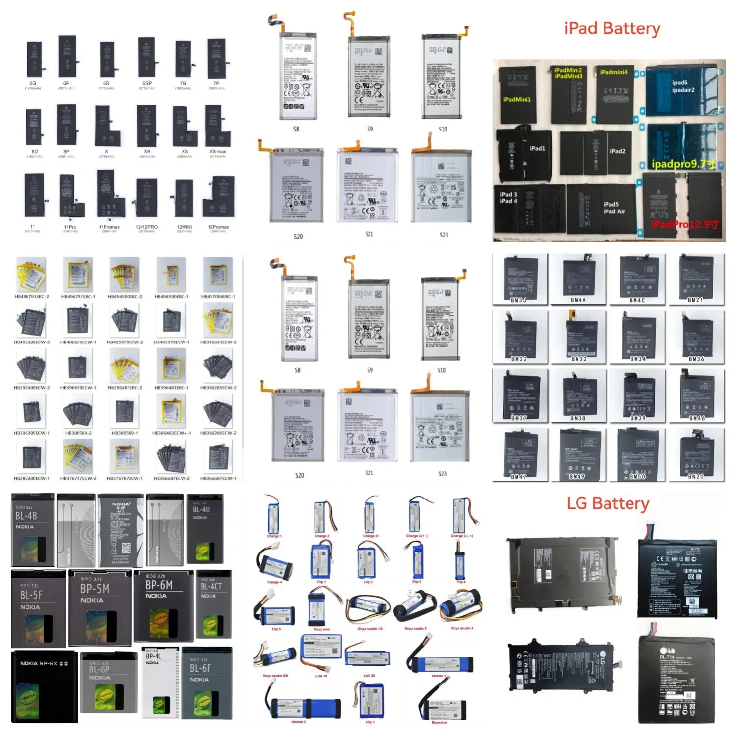 Литиевая батарея для iPhone, батарея Samsung, батарея Huawei, батарея Xiaomi, батарея LG, Nokia Аккумулятор, аккумулятор Sony, аккумулятор JBL, аккумулятор iPad MacBook