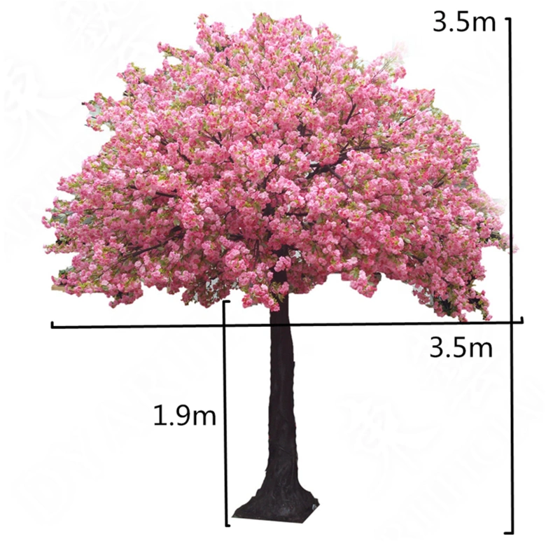 Indoor Outdoor Customized Size Sakura Table Big Artificial Pink Cherry Blossom Tree for Wedding Decor