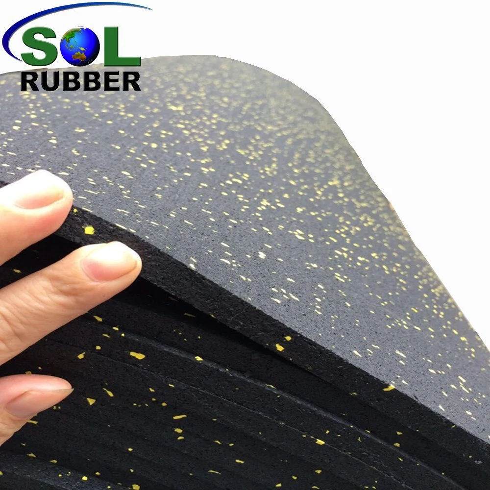 Sol antideslizante de caucho EPDM de Fitness de 10mm Rodillo de goma Pisos de gimnasio