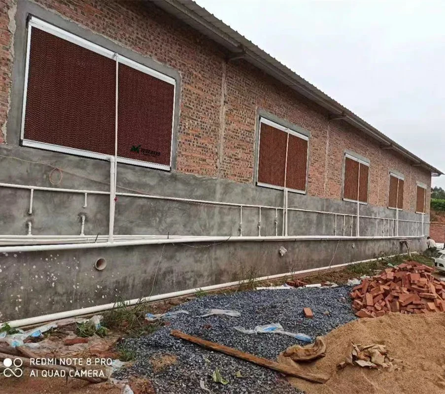 Equipo de ventilación de la granja circulación de agua Honeycomb almohadilla de enfriamiento Wet Cortina